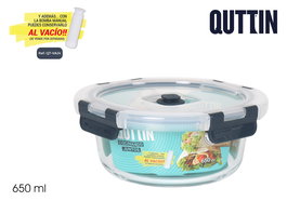 Quttin Fiambrera Redonda con Tapa Vacío Ø 17 x 7.1 cm 650 cc (6 Unidades)