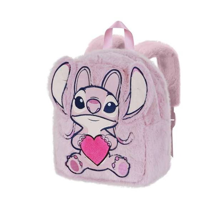 Karactermania Mochila Peluche Corazón Angel Stitch Disney Rosa