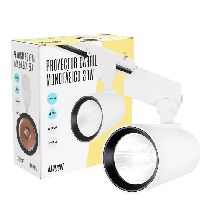 BX3 LIGHT Foco de Carril LED Monofásico 30W 6000K Blanco Frío BX3 LIGHT Foco de Carril LED Monofásico 30W 6000K Blanco Frío