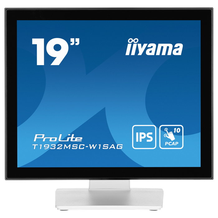 IIYAMA ProLite T1932MSC-W1SAG Monitor táctil 19" / 48.3 cm, Resolución 1280x1024 (5:4), Panel IPS, Multi-Touch, HDMI, DisplayPort, USB, Blanco