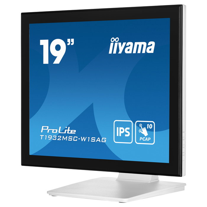IIYAMA ProLite T1932MSC-W1SAG Monitor táctil 19" / 48.3 cm, Resolución 1280x1024 (5:4), Panel IPS, Multi-Touch, HDMI, DisplayPort, USB, Blanco