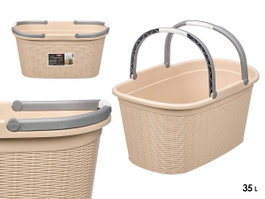 STEFANPLAST Cesto para ropa Elegance con asas, Crema