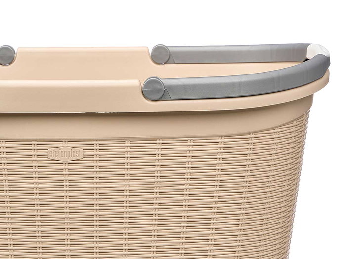 STEFANPLAST Cesto para ropa Elegance con asas, Crema