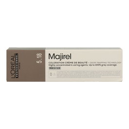 L'Oréal Majirel 5.18 Castaño Claro Frío Profundo - Coloración Permanente Profesional para un Castaño Frío Intenso - 60 ml