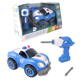 Tachan Coche de Policía Armable RC T01024 22 Piezas con Control Remoto para Niños +3 Años
