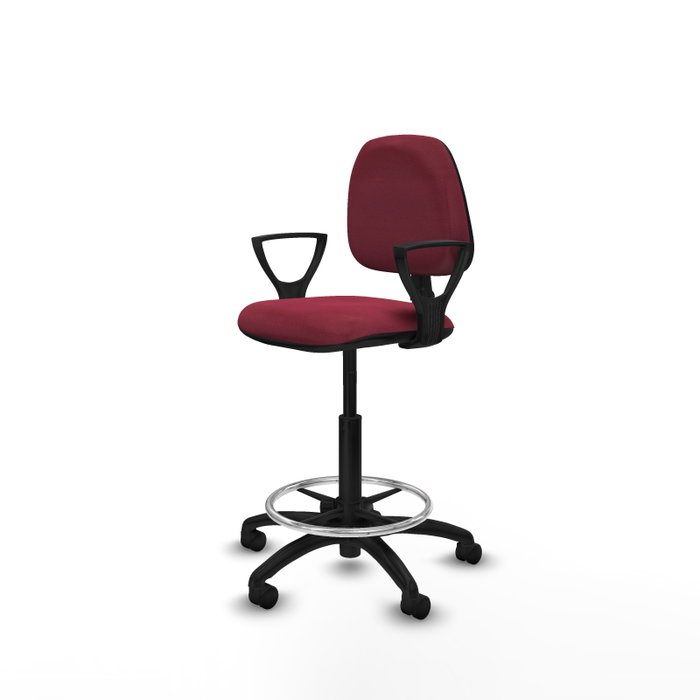 PIQUERAS Y CRESPO Taburete Isso CP Bali granate con brazos fijos PIQUERAS Y CRESPO Taburete Isso CP Bali granate con brazos fijos
