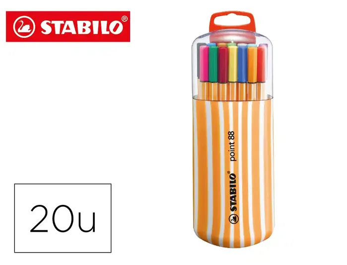 Stabilo Point 88 Estuche Zebrui de 20 Rotuladores Colores Surtidos