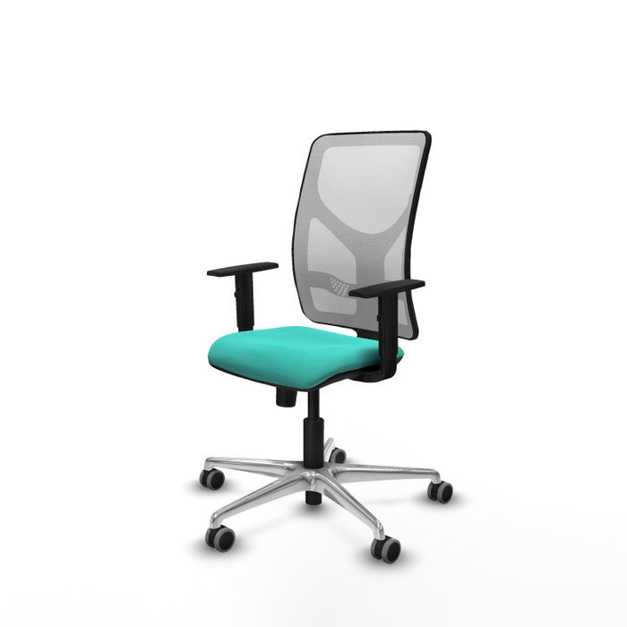 PIQUERAS Y CRESPO Silla de oficina Motilla con mecanismo Sincro, Turquesa y Blanco