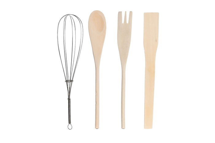 DKD Home Decor Set de 5 Botes para Utensilios Bandana Pastel Rosa y Blanco
