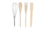 DKD Home Decor Set de 5 Botes para Utensilios Bandana Pastel Rosa y Blanco