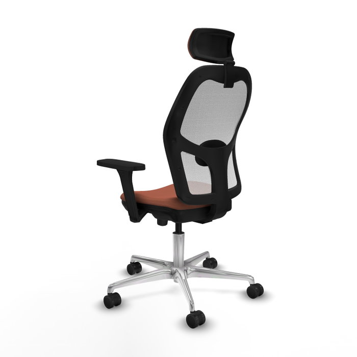 PIQUERAS Y CRESPO Silla de oficina Jorquera con mecanismo Sincro/Traslack, Marrón y Blanco