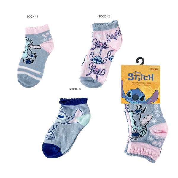 Calcetines Stitch Multicolor 3 pares 27-30