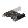 DeLOCK Tarjeta Controladora SATA de 4 Puertos PCI Express x1, Factor de Forma Perfil Bajo, PCIe, SATA 3.0, Compatible con Hot-Plug y SMART