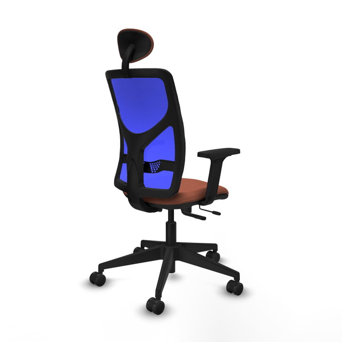 PIQUERAS Y CRESPO Silla de oficina Motilla con mecanismo Sincro/Traslack Marrón y Azul