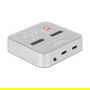 DeLOCK Docking Station SSD USB 3.2 para 2 M.2 NVMe SATA con Lector SD Express 7.1 y Función Clonación - Estación de Acoplamiento Plata