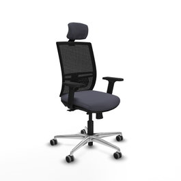 PIQUERAS Y CRESPO Silla de oficina Yunquera con mecanismo Sincro/Traslack Gris oscuro y Negro