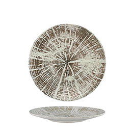 Summa Forest Blanco Plato Llano Coupe 17 cm - Gres (Set de 6)