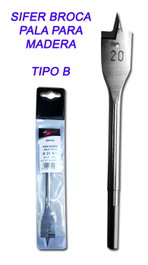 SIFER Broca de pala para madera Tipo B 33mm