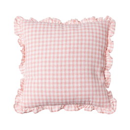 Cojín Cuadros Rosa Algodón 43 X 43 cm (Set de 2)