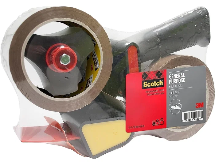 Scotch Portarrollos para cinta de embalaje con 2 rollos marrón 50mm x 66mt Scotch Portarrollos para cinta de embalaje con 2 rollos marrón 50mm x 66mt