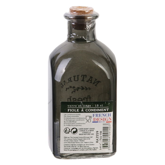 Home Deco Factory Botella para Condimento Little Market 130 ml Cristal con Tapón de Corcho Home Deco Factory Botella para Condimento Little Market 130 ml Cristal con Tapón de Corcho