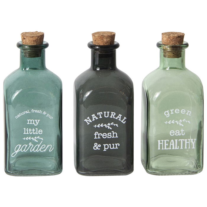 Home Deco Factory Botella para Condimento Little Market 130 ml Cristal con Tapón de Corcho Home Deco Factory Botella para Condimento Little Market 130 ml Cristal con Tapón de Corcho