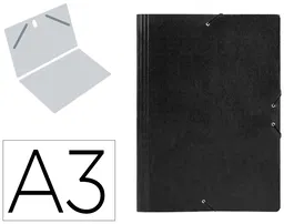 Liderpapel Carpeta de Planos N 12 A3 Cartón Gofrado Negro