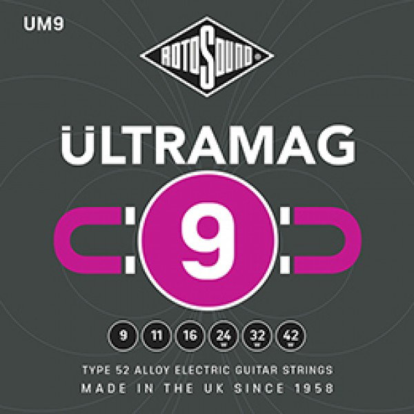 Juego de Cuerdas Rotosound Ultramag para Guitarra Eléctrica Um9 Juego de Cuerdas Rotosound Ultramag para Guitarra Eléctrica Um9