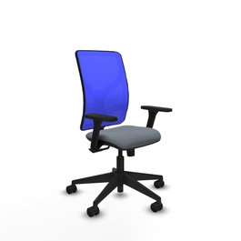 PIQUERAS Y CRESPO Silla de oficina Motilla con mecanismo Sincro, Gris y Azul