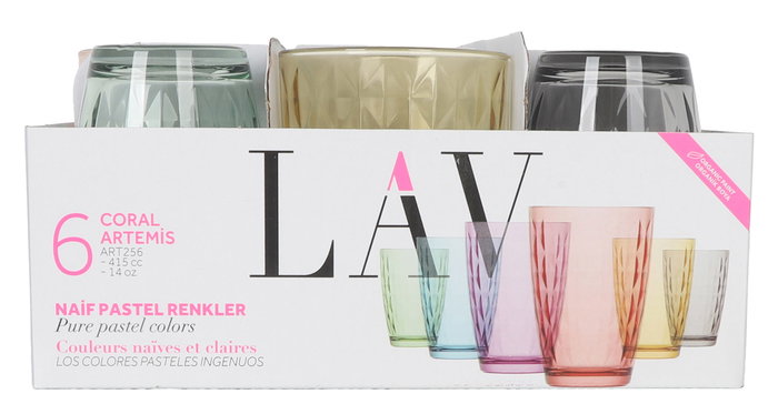 LAV Vaso Artemis 415 cc, 8.6x8.6x12 cm, Colores (24 Unidades)