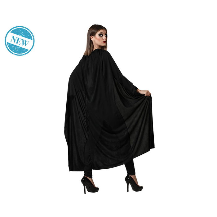 Atosa Capa de Disfraz Larga Negra de 130 cm para Adultos