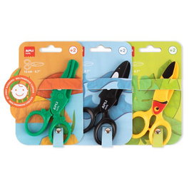 Tijeras Apli  Prescolar 12 Cm.Animales Expositor De 18 (3 Mod.)