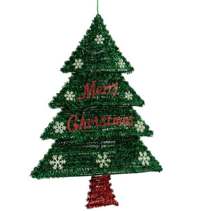 Adorno Navideño Krist+ Rojo Verde Plata Polipropileno PET Árbol de Navidad 44 x 58,8 x 7 cm Colgante Espumillón Luz LED (12 Unid Adorno Navideño Krist+ Rojo Verde Plata Polipropileno PET Árbol de Navidad 44 x 58,8 x 7 cm Colgante Espumillón Luz LED (12 Unid