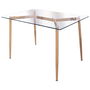 Home Deco Factory Mesa Comedor Essentiel Cristal y Metal Efecto Madera 75x115 cm