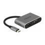 DeLOCK Adaptador USB-C a HDMI y VGA con Puerto USB 3.2 y PD de 87 W - 64074, Gris, Metal, Para Windows, Mac, Android