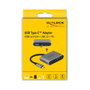 DeLOCK Adaptador USB-C a HDMI y VGA con Puerto USB 3.2 y PD de 87 W - 64074, Gris, Metal, Para Windows, Mac, Android