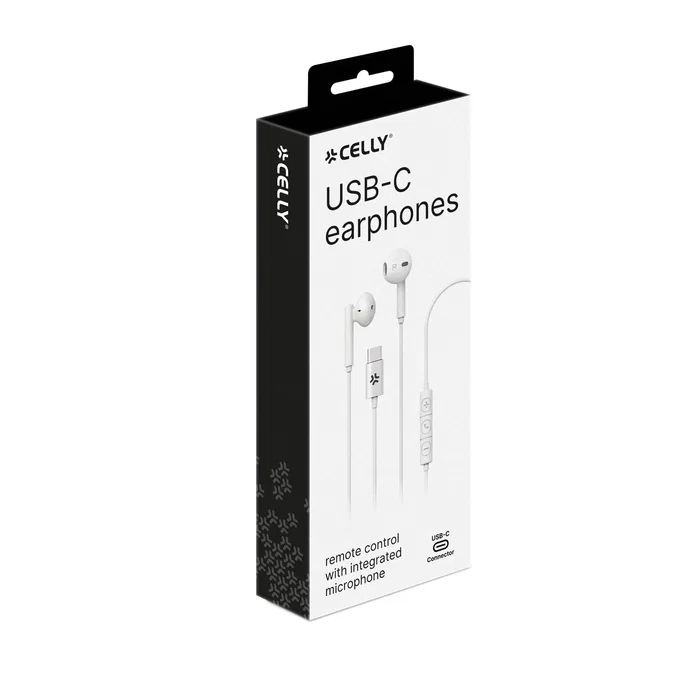 Celly UP1100 Auriculares USB-C con Micrófono Blanco