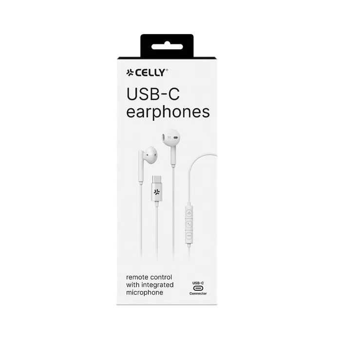 Celly UP1100 Auriculares USB-C con Micrófono Blanco