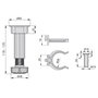 Emuca Lote de 10 kits de pies niveladores para mueble Bone, con base premontada, altura 120mm, regulable 118-135mm, Plástico, Negro