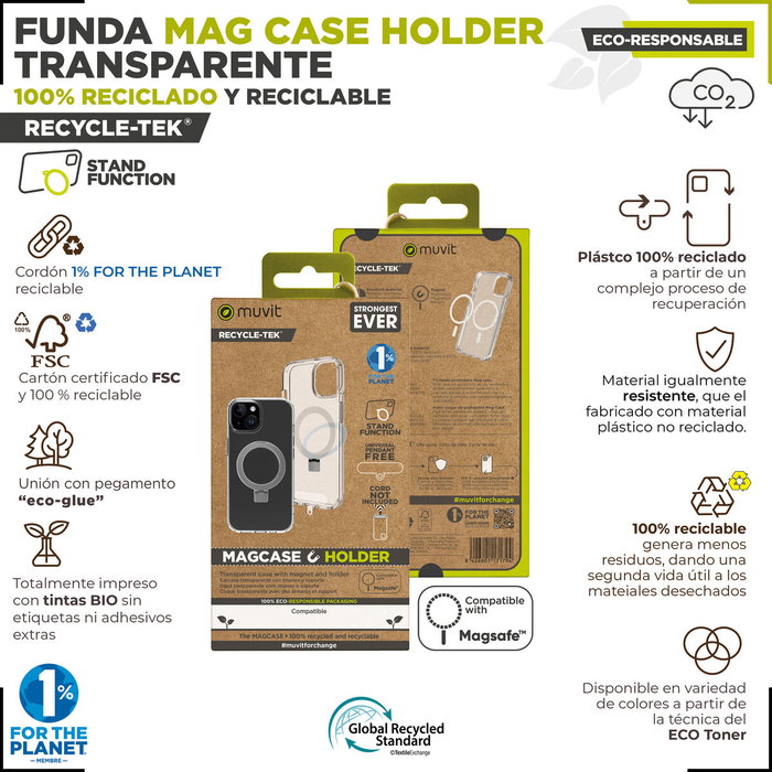 Funda para Móvil Muvit for Change iPhone 15 Pro Max Magnética