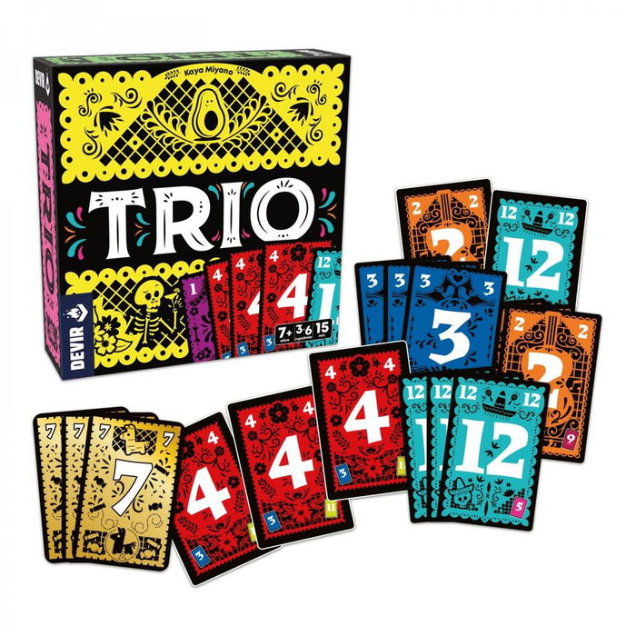 Devir - Juego de Cartas Trio, Juego de Mesa de Memoria y Estrategia para 3-6 Jugadores, Partidas Rápidas 15 Min, Edad +7 Años, en Castellano