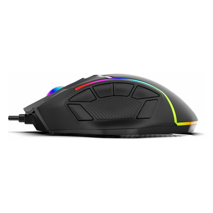 INCA Gaming Ratón para Juegos IMG-351 Ergonómico para Diestros, 12800 DPI, 12 Botones Programables, Iluminación RGB, Cable USB 1.8m, Negro