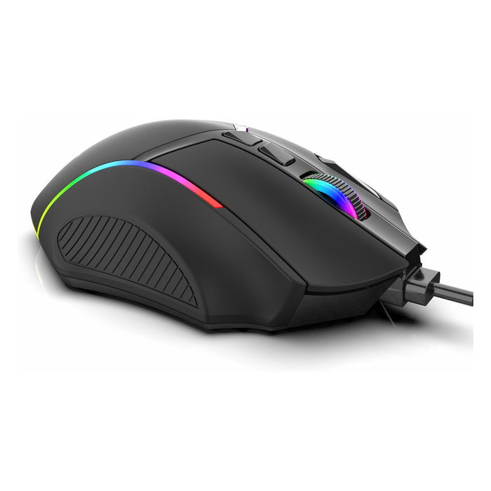 INCA Gaming Ratón para Juegos IMG-351 Ergonómico para Diestros, 12800 DPI, 12 Botones Programables, Iluminación RGB, Cable USB 1.8m, Negro