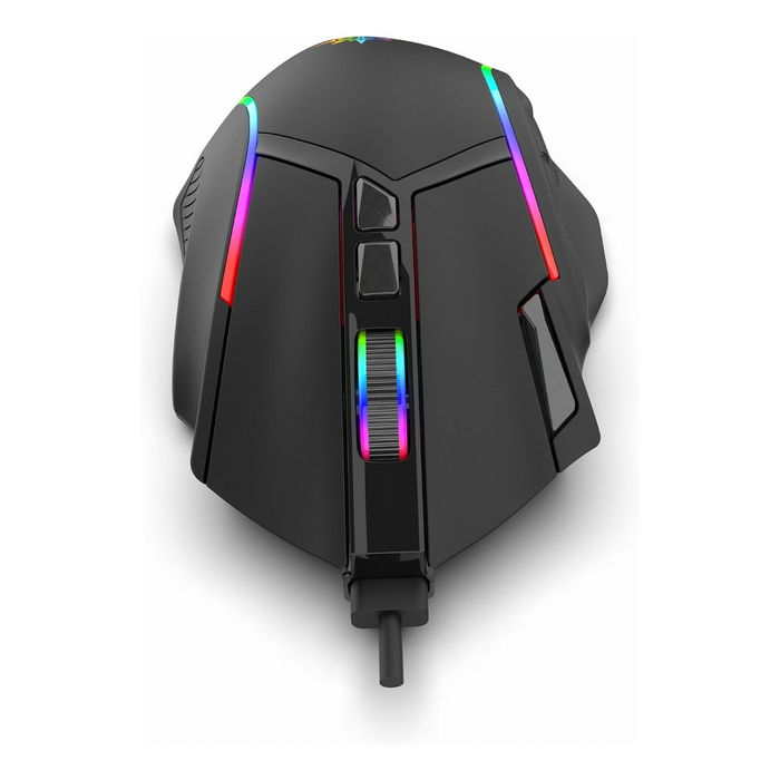 INCA Gaming Ratón para Juegos IMG-351 Ergonómico para Diestros, 12800 DPI, 12 Botones Programables, Iluminación RGB, Cable USB 1.8m, Negro