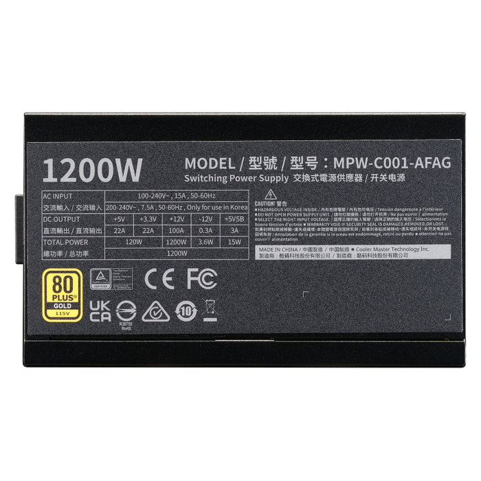 Cooler Master Elite Gold 1200W 80 PLUS Gold ATX 3.1 Cooler Master Elite Gold 1200W 80 PLUS Gold ATX 3.1