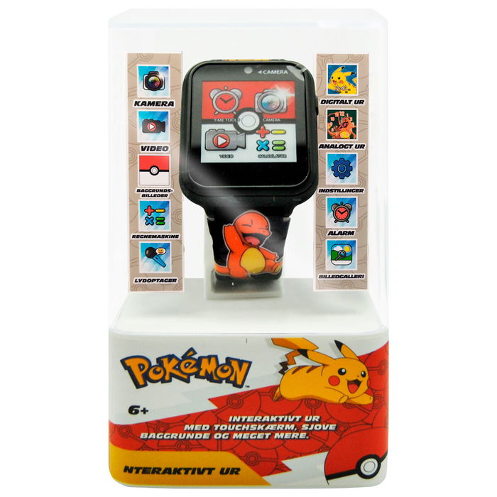 KIDS LICENSING Reloj Inteligente Pokemon con Cámara Selfie, Grabadora de Voz, Alarma, Cronómetro y Calculadora para Niños