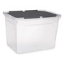 Caja de Almacenaje con Tapa Kipit Transparente Antracita Plástico 48 L (6 Unidades)