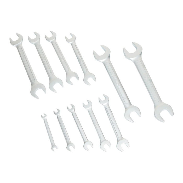 Workpro Juego de 11 Llaves Fijas de Doble Boca, Acero Cromo Vanadio, Tamaños 6-7 a 30x32 mm