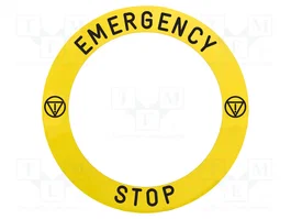 SCHNEIDER ELECTRIC Etiqueta Harmony XB4 EMERGENCY STOP Amarillo Ø90mm