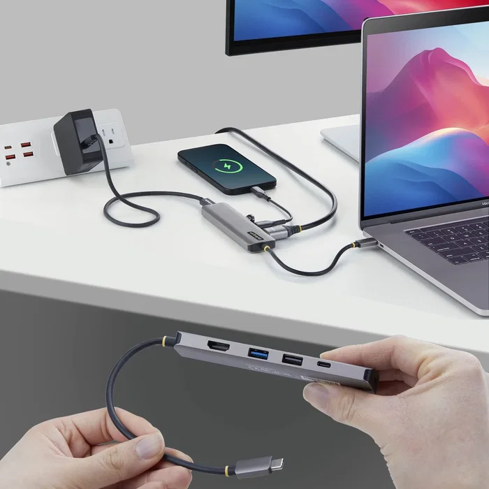 StarTech Mini Dock USB-C a HDMI con PD de 140W y Hub USB 10Gbps Gris StarTech Mini Dock USB-C a HDMI con PD de 140W y Hub USB 10Gbps Gris